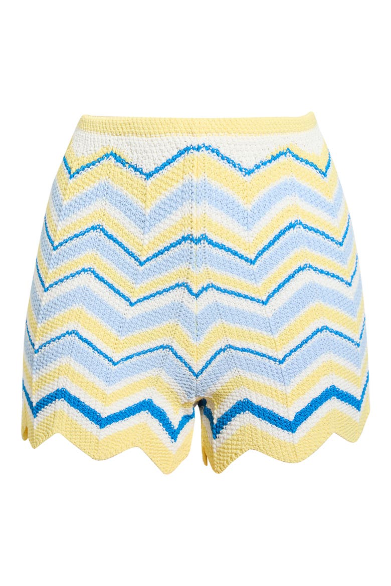 Chevron Knit Cover-Up Microshorts, Alternate, color, LEMON DAZE