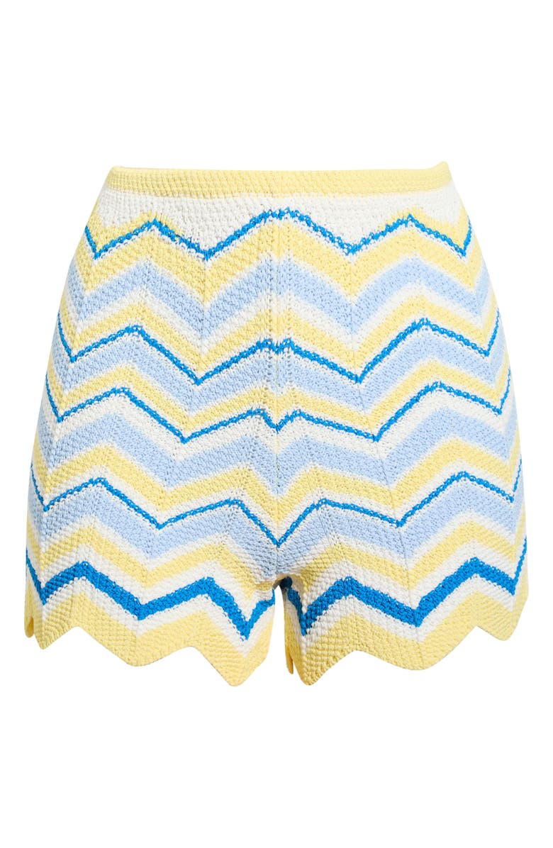 Kulani Kinis Chevron Knit Cover-Up Microshorts, Alternate, color, Lemon Daze