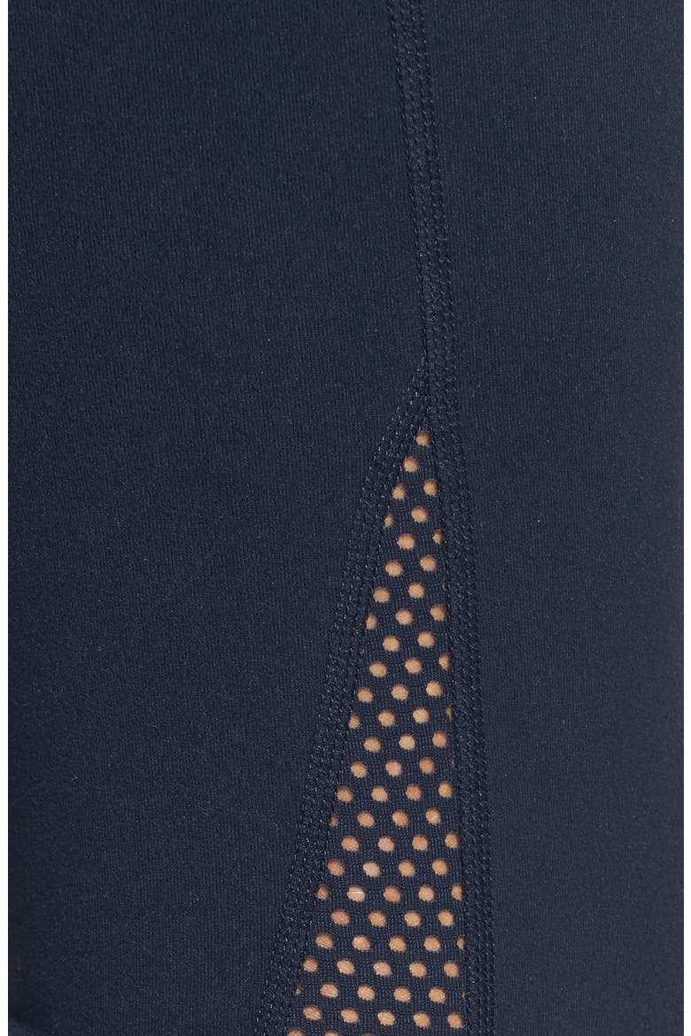 'Live In - Streamline' Mesh Detail Capris, Alternate, color, NAVY ECLIPSE