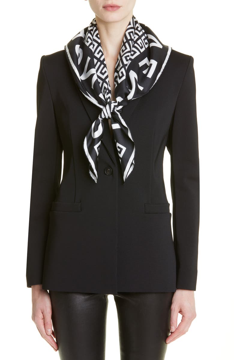 Givenchy 4G Monogram Silk Square Scarf, Alternate, color, 