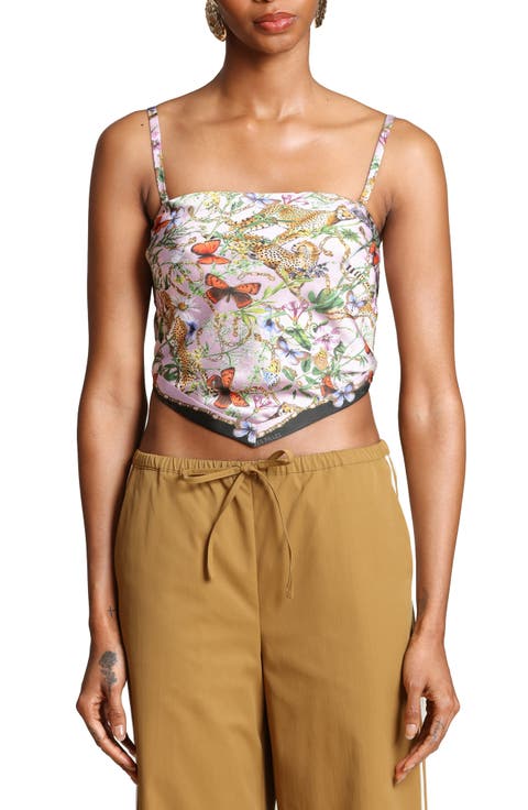 Scarf Satin Crop Top