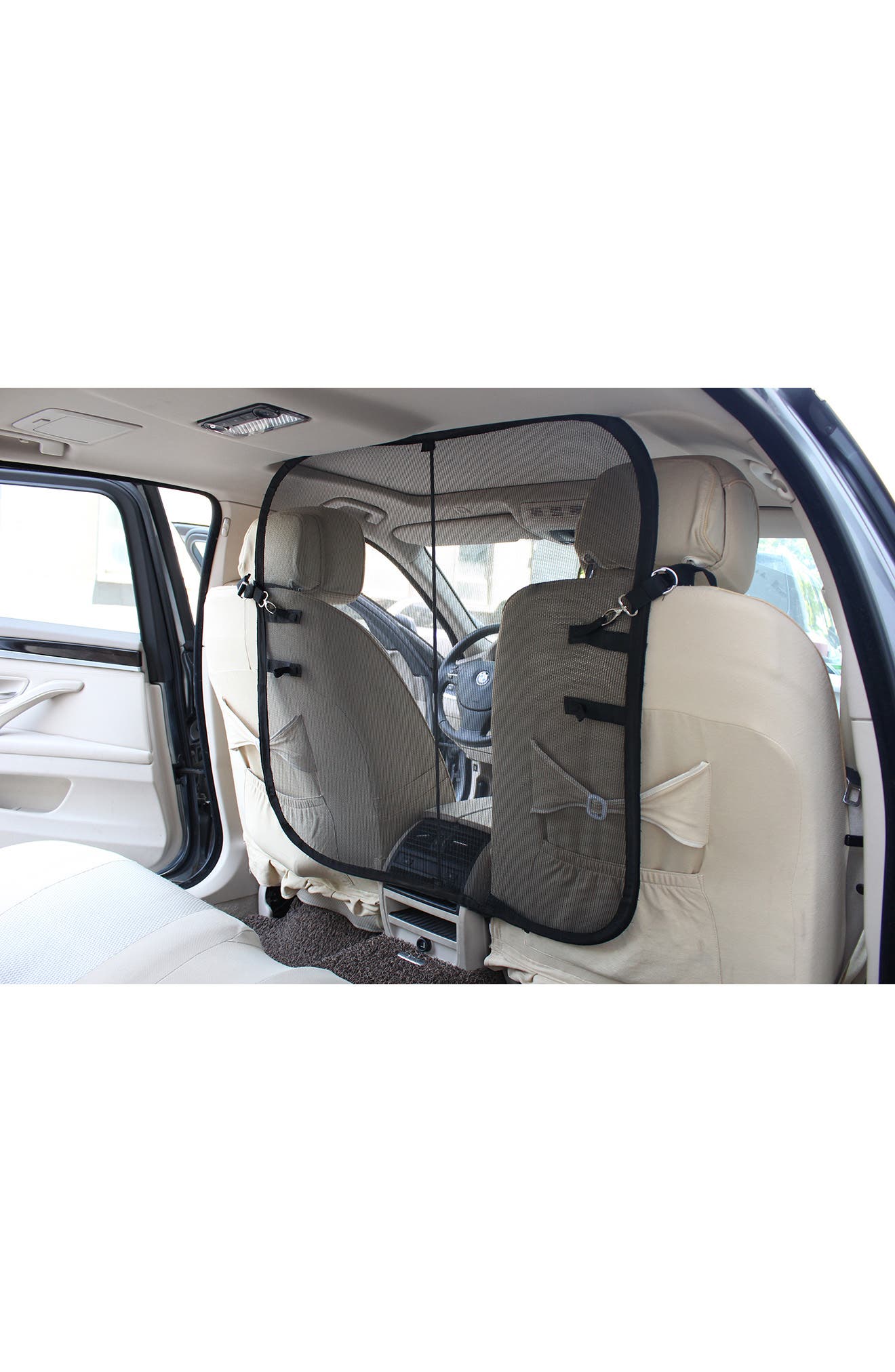 PET LIFE Rectangular Easy-Hook Backseat Mesh Folding Dog Cat Child Car Seat Carseat Safety Barrier