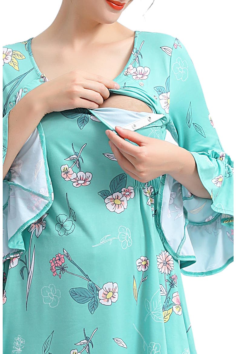 Sue Flare Sleeve Maternity/Nursing Tunic, Alternate, color, MULTI COLORED