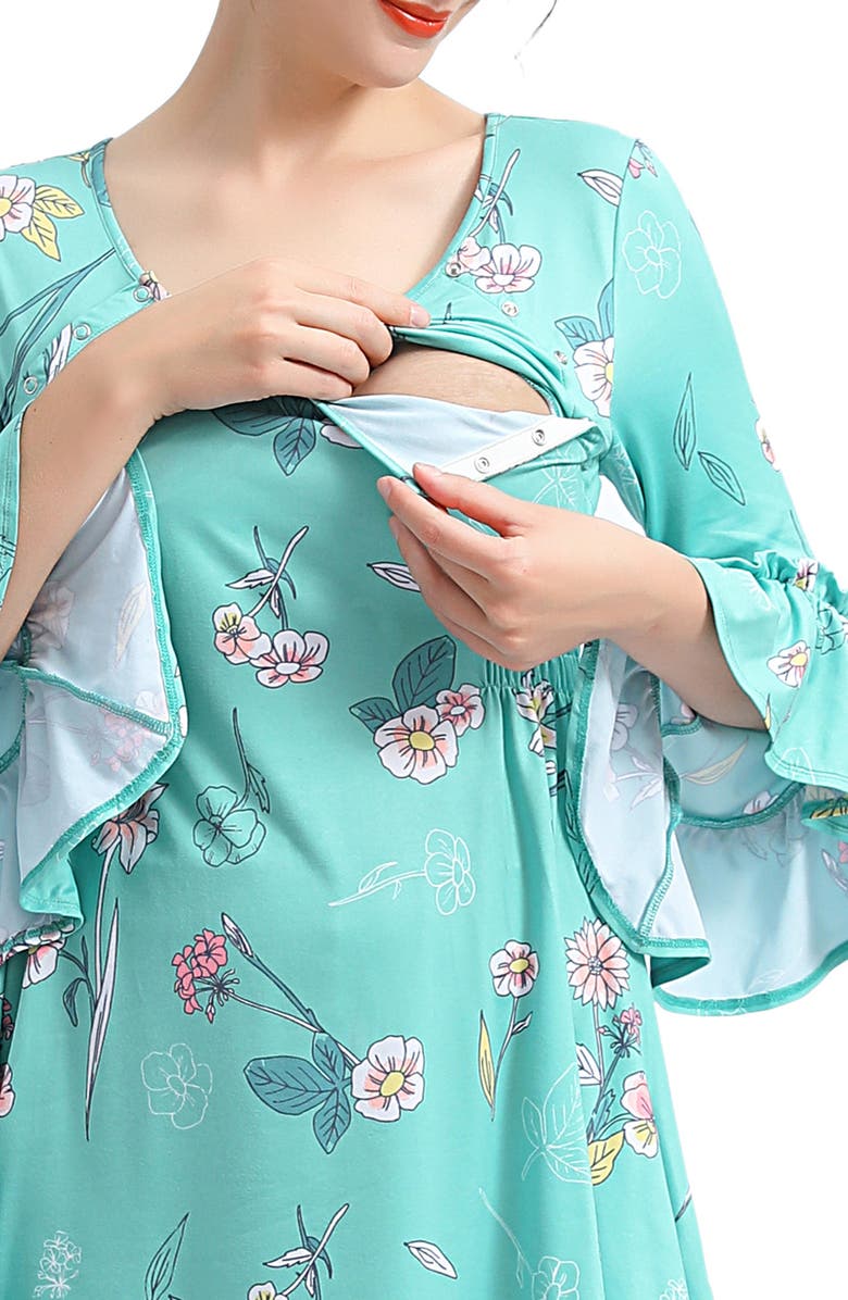 Kimi and Kai Sue Flare Sleeve Maternity/Nursing Tunic, Alternate, color, Multi Colored