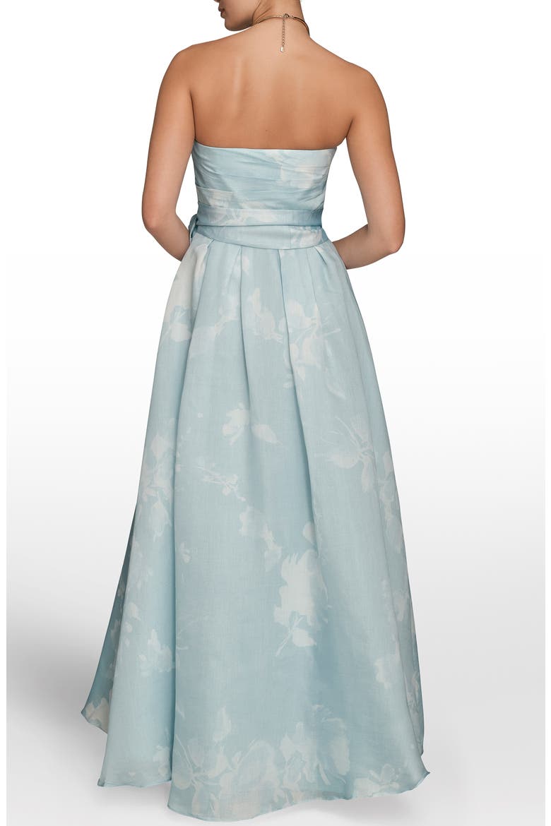 Floral Strapless Fit & Flare Gown, Alternate, color, SEA MIST MULTI