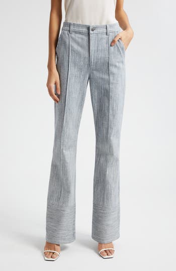 Cinq À Sept Evelyn High-rise Flared Jeans In Indigo/white