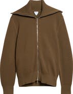 Bottega Veneta Wool & Cotton Double Knit Zip Cardigan
