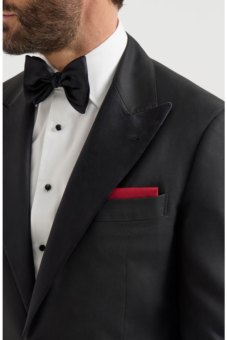 Red cotton twill pocket square for tuxedo, Alternate, color, Red