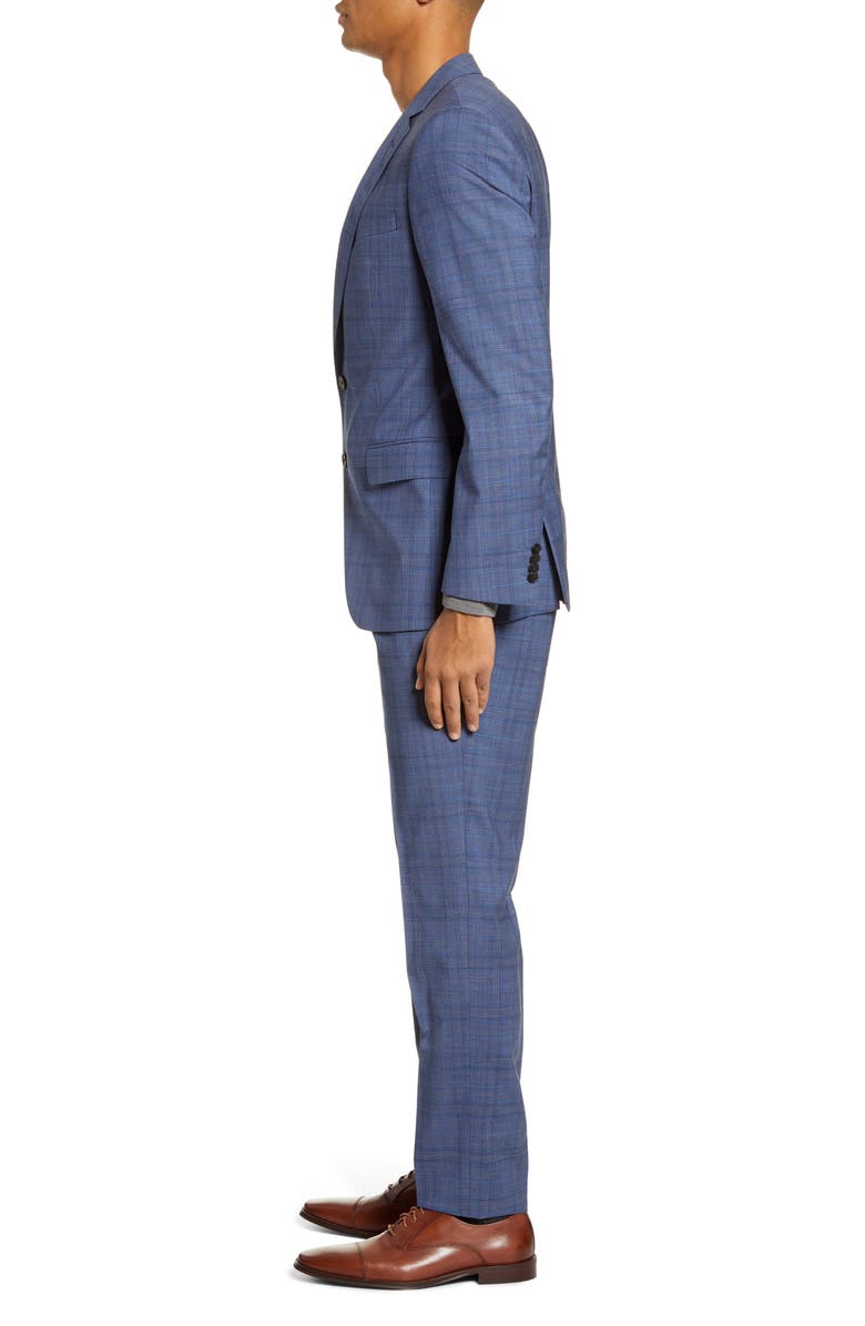 BOSS Huge/Genius Trim Fit Plaid Wool Suit, Alternate, color,