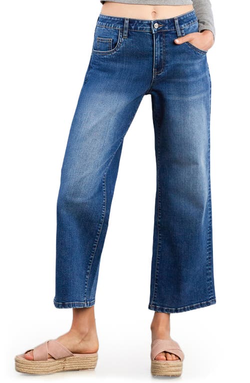 Hint Of Blu High Waist Ankle Relaxed Straight Leg Jeans In Blue