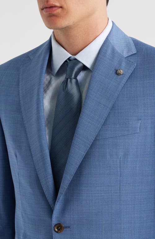 Jack Victor Esprit Light Blue Screen Weave Super 100s Wool Suit In Blue