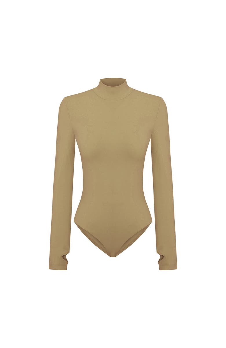 PCFG Cotton High Neck Bodysuit- Covert Green, Main, color, Covert Green