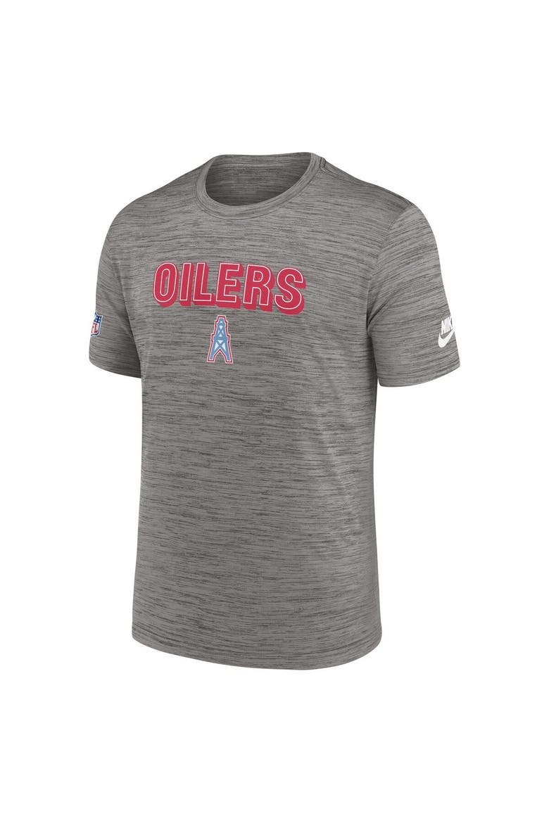 Men's Nike Heather Charcoal Tennessee Titans Oilers Throwback Sideline Alternate Performance T-Shirt, Alternate, color, Heather Charcoal