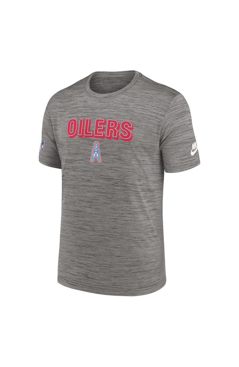 Nike Men's Nike Heather Charcoal Tennessee Titans Oilers Throwback Sideline Alternate Performance T-Shirt, Alternate, color, Heather Charcoal