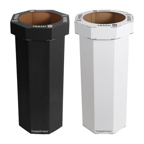 Fleur 25-Gallon Classic Disposable Corrugated Cardboard Event Trash Can and Recycling Bin (Set of 2)