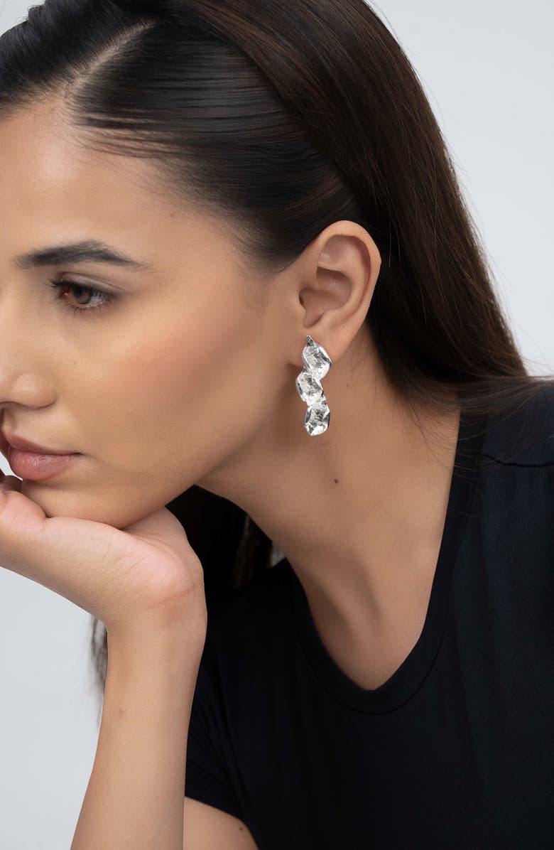 NAVEDA Noa Drop Earrings, Alternate, color, Silver