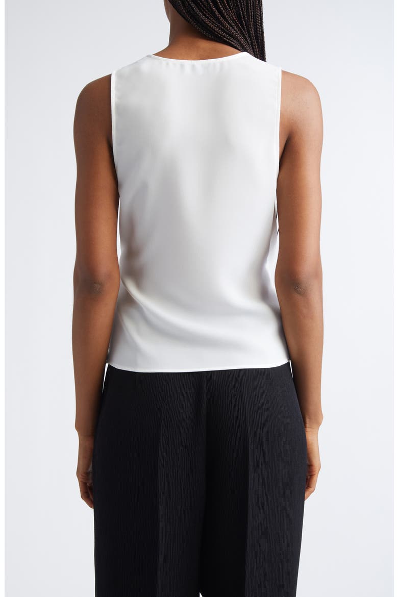 Ruched Sleeveless Wrap Top, Alternate, color, SOLID WHITE
