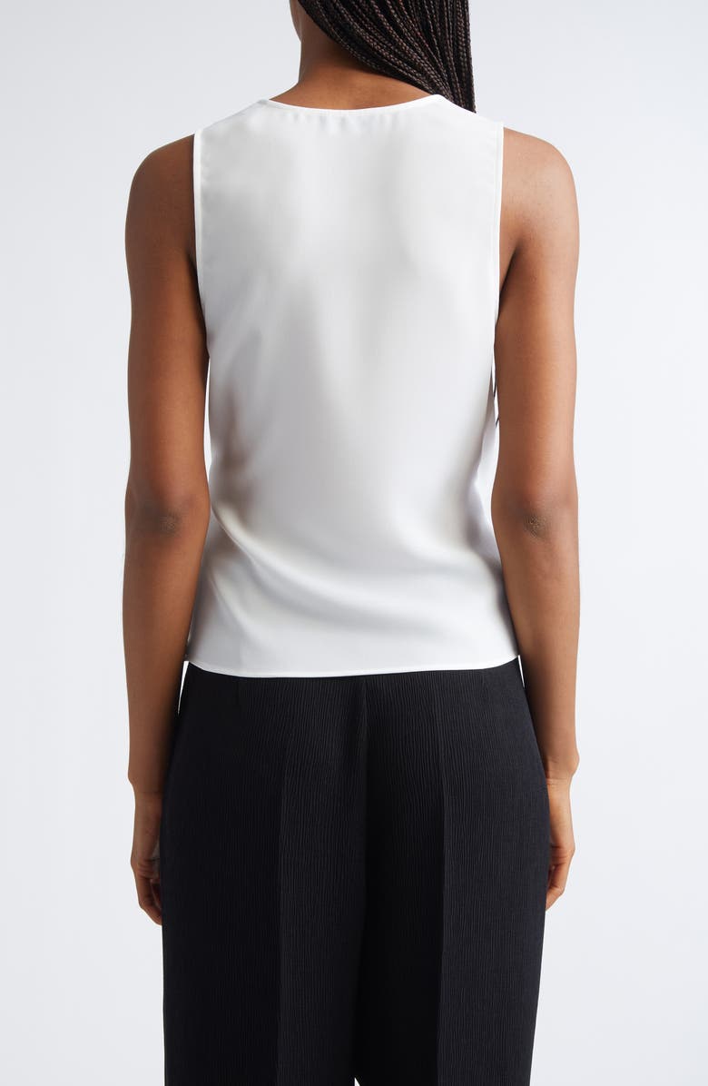 Emporio Armani Ruched Sleeveless Wrap Top, Alternate, color, Solid White