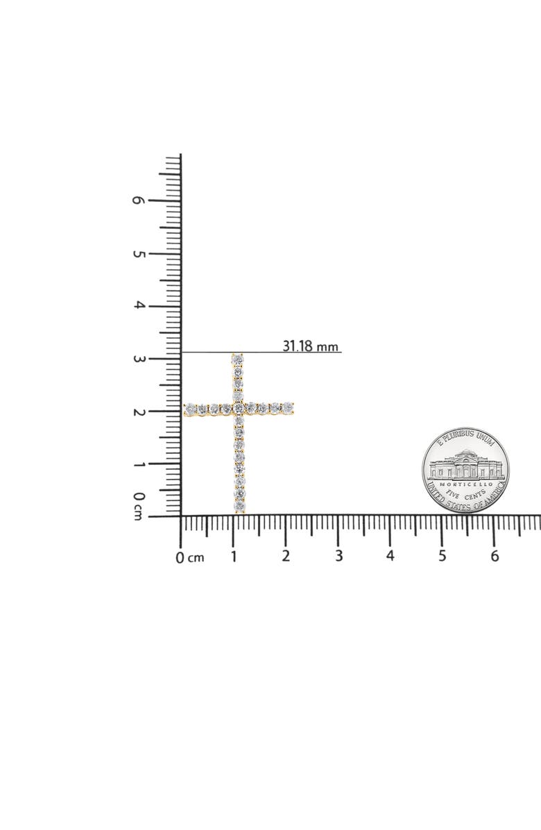 Haus of Brilliance Silver 1.0 Cttw Champagne Diamond Gold Cross Pendant Necklace for Women- 18 inch, Alternate, color, Yellow Gold Over Silver