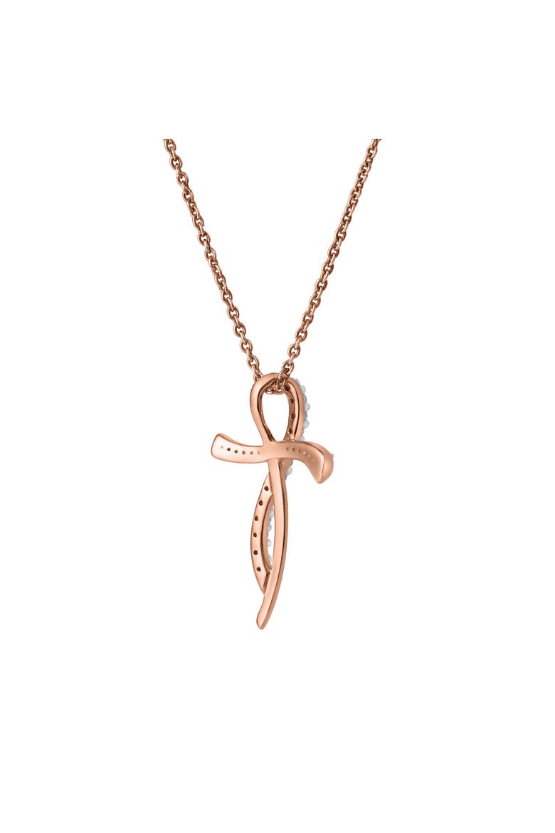Elarith 0.15 Cts Natural Diamond Cross 14K Gold Pendant, Alternate, color, 14K Rose Gold
