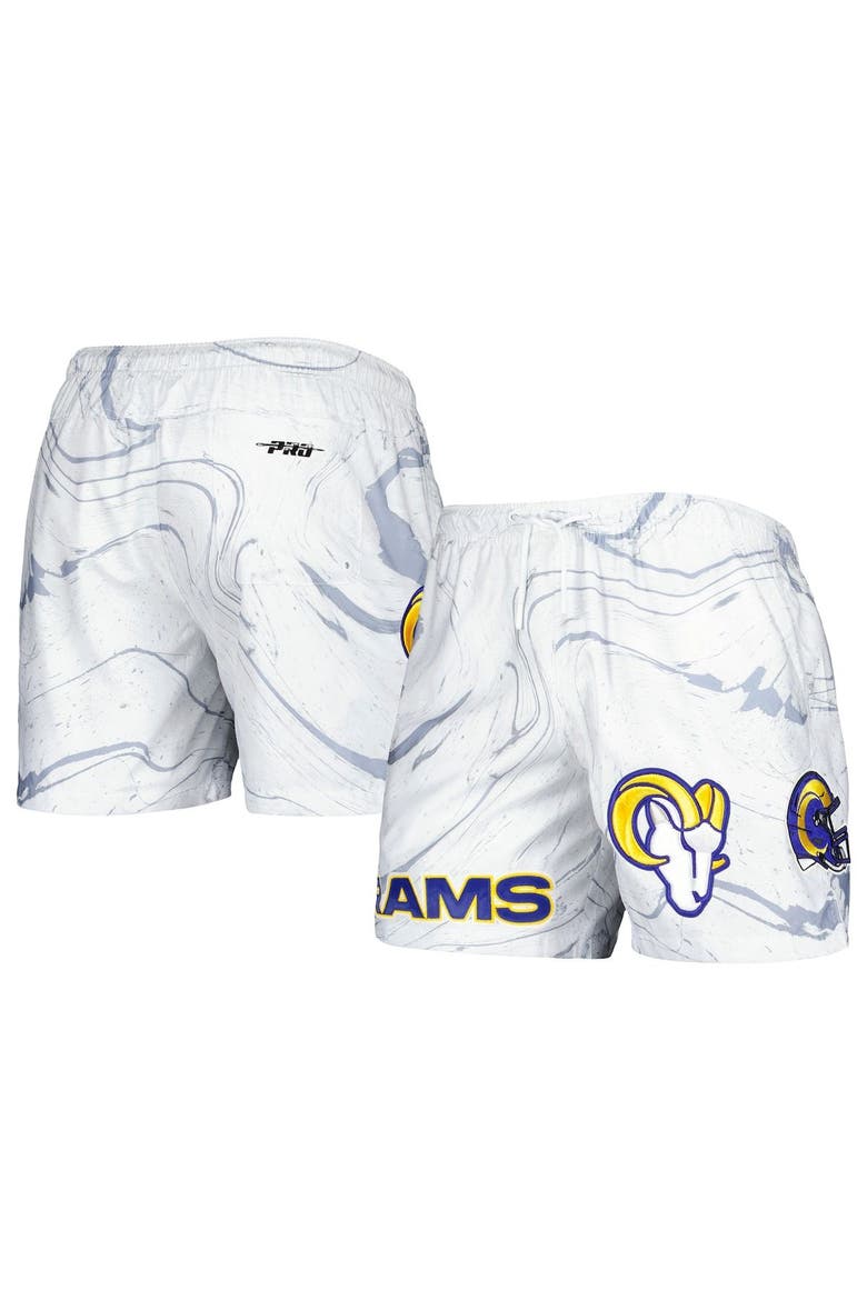Men's Pro Standard White Los Angeles Rams Allover Marble Print Shorts, Main, color, White