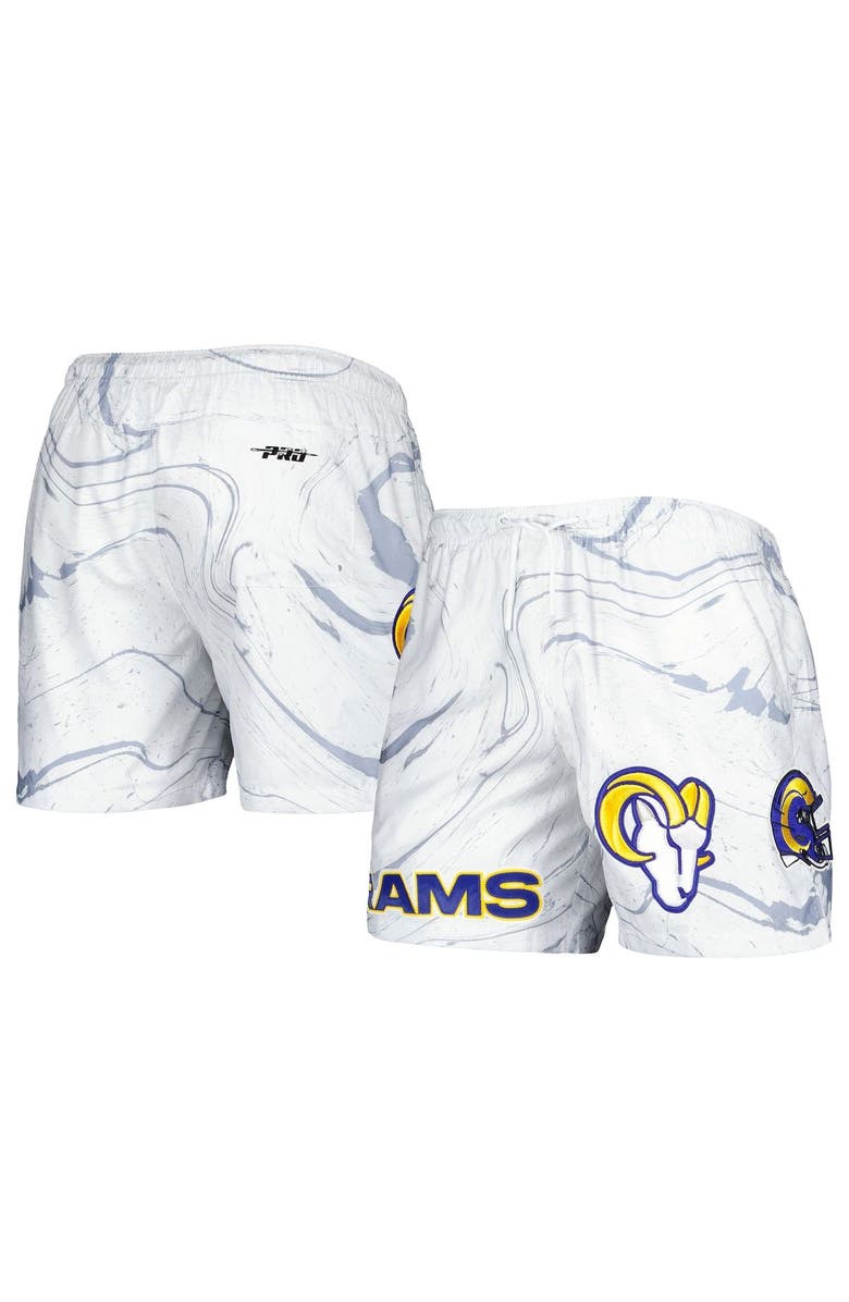 PRO STANDARD Men's Pro Standard White Los Angeles Rams Allover Marble Print Shorts, Main, color, White