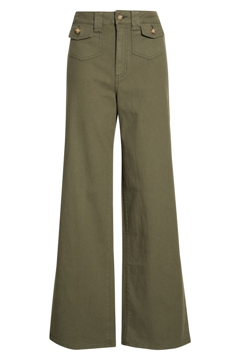 Anessa Flap Pocket High Waist Wide Leg Jeans, Alternate, color, VINTAGE FORESTER GREEN