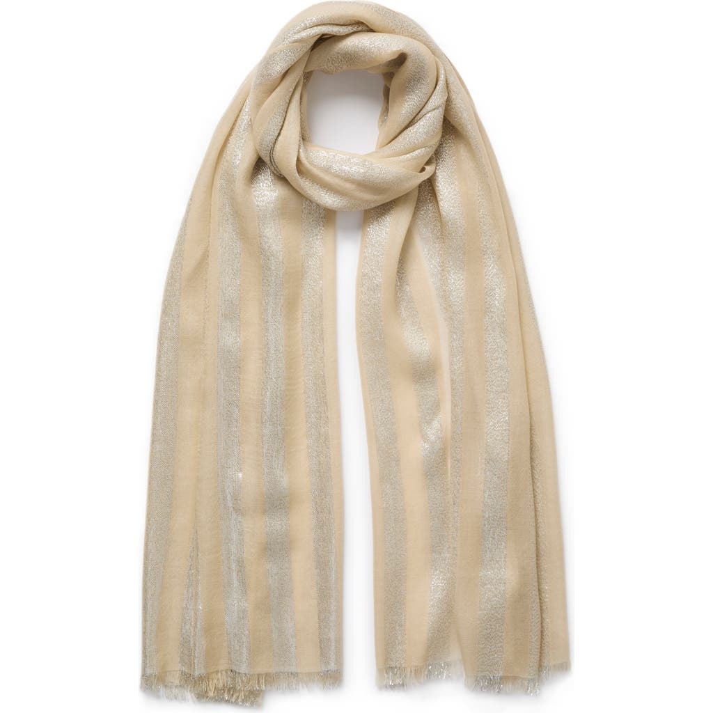 Jane Carr Skyline Metallic Cashmere Blend Scarf In Gold Dust