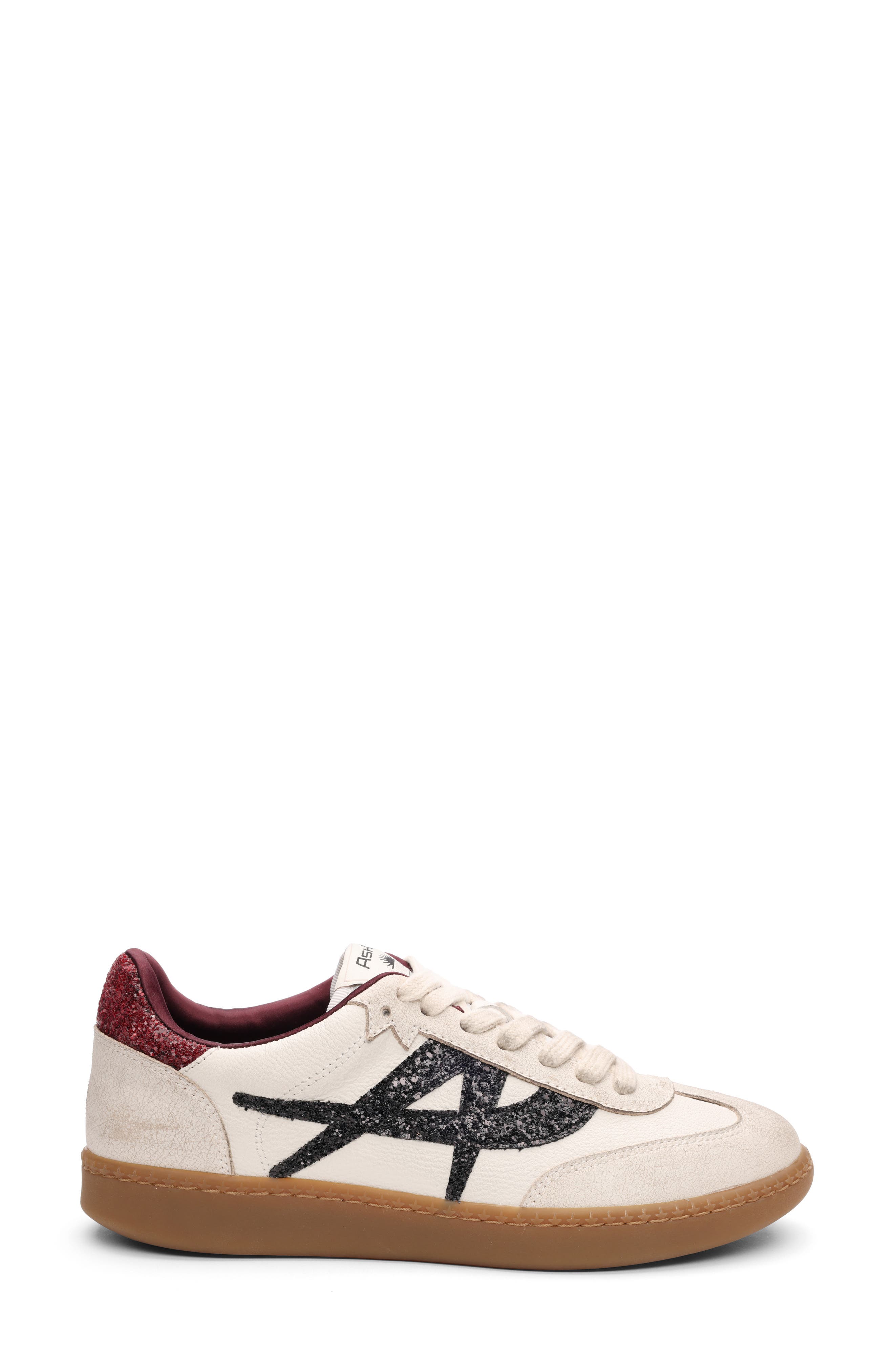 Sunset Retro Sneaker, Alternate, color, BEIGE-WHITE/ BLACK/ GARNET