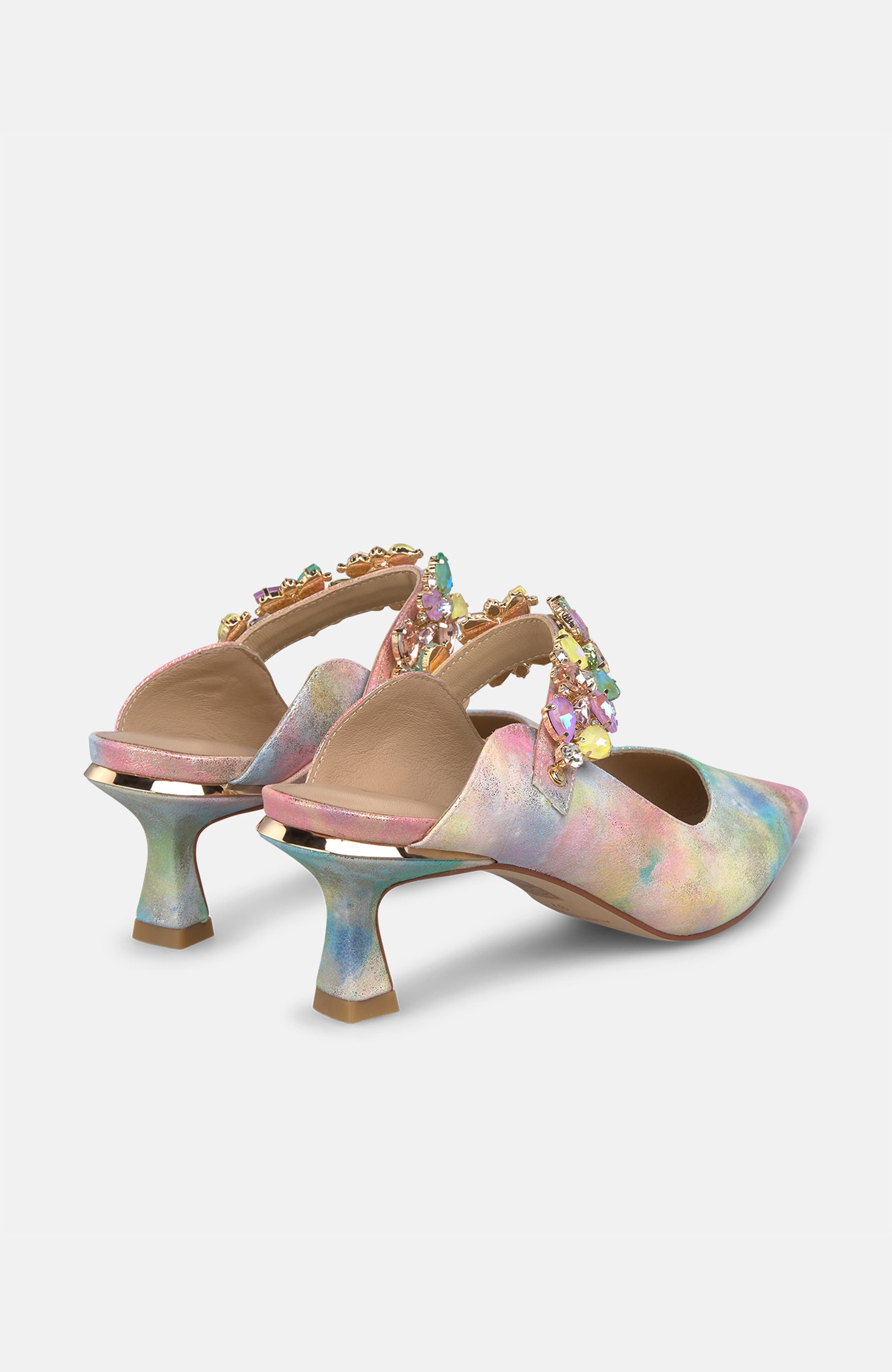 Slingback Pumps with Rhinestone Strap, Alternate, color, Pink