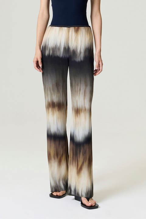 Batik Print Wide-Leg Pants