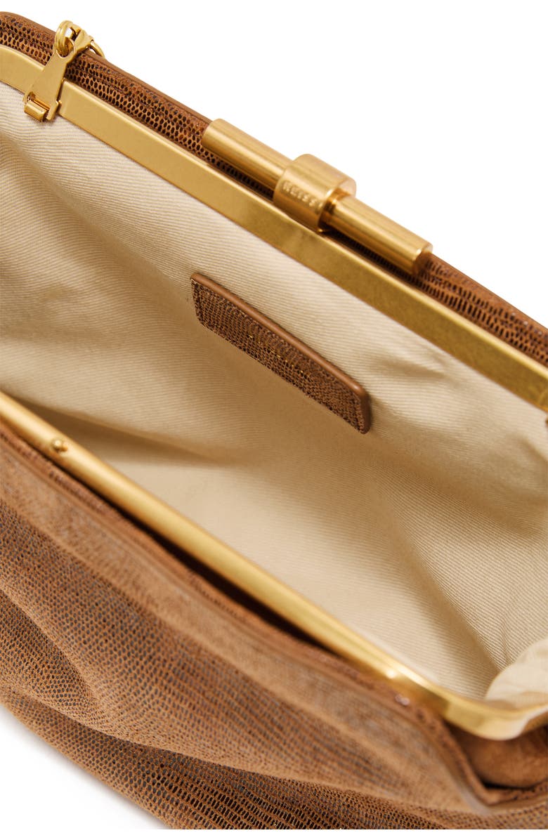 Reiss Bethany Embossed Leather Frame Clutch, Alternate, color,