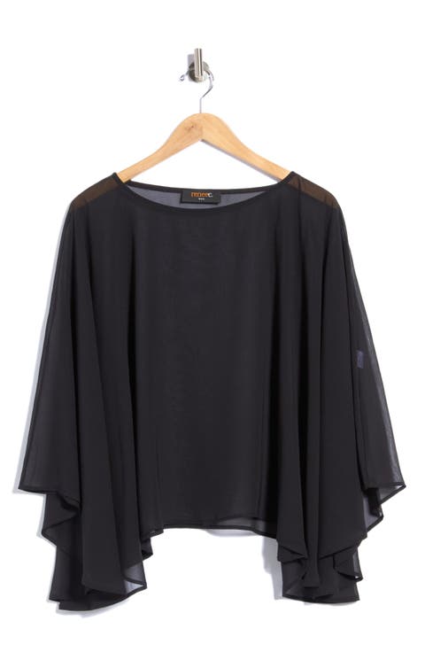 Sheer Chiffon Poncho Top