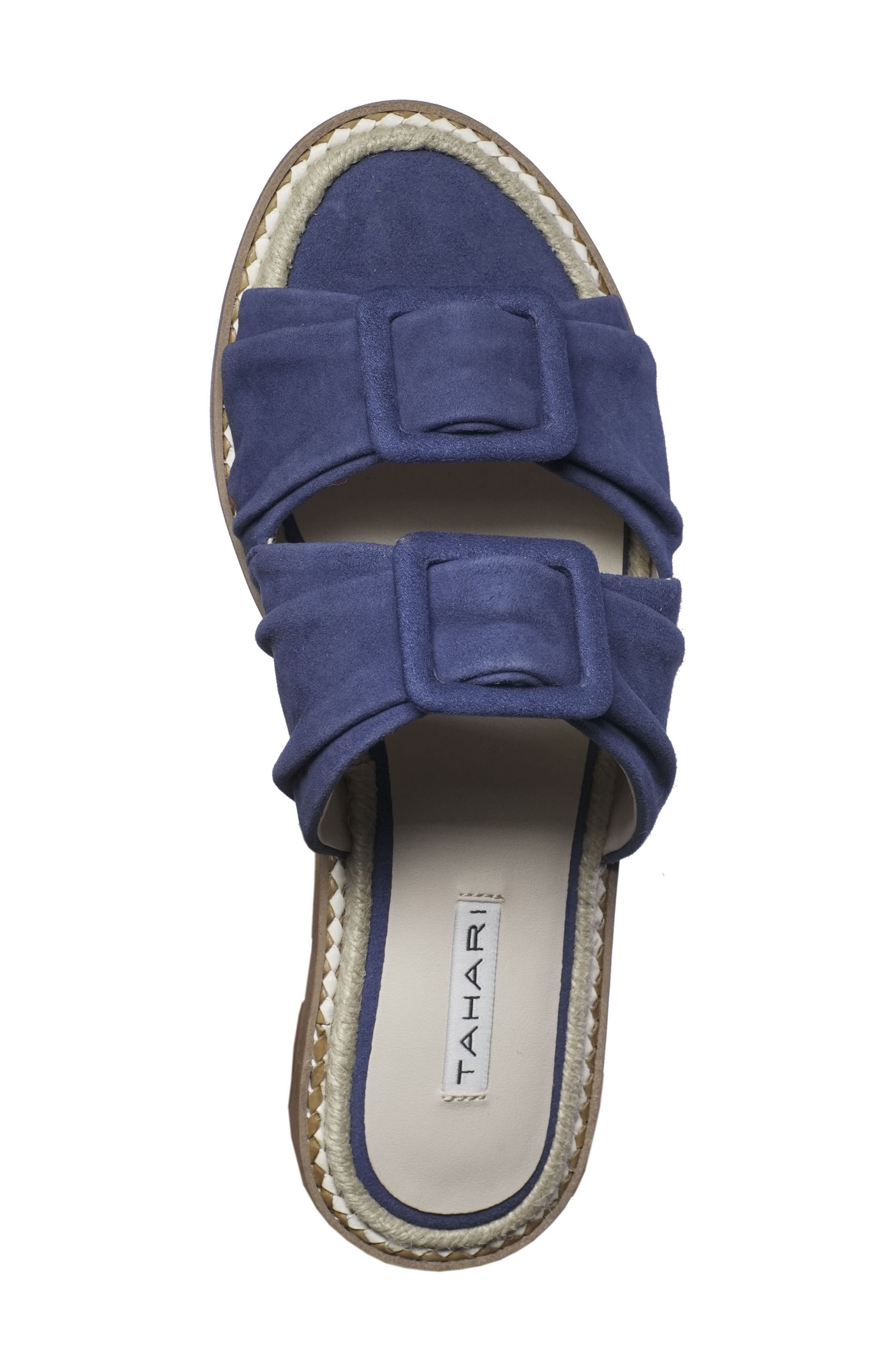Tahari Calandra Slide Sandal, Alternate, color, VIVID BLUE SUEDE