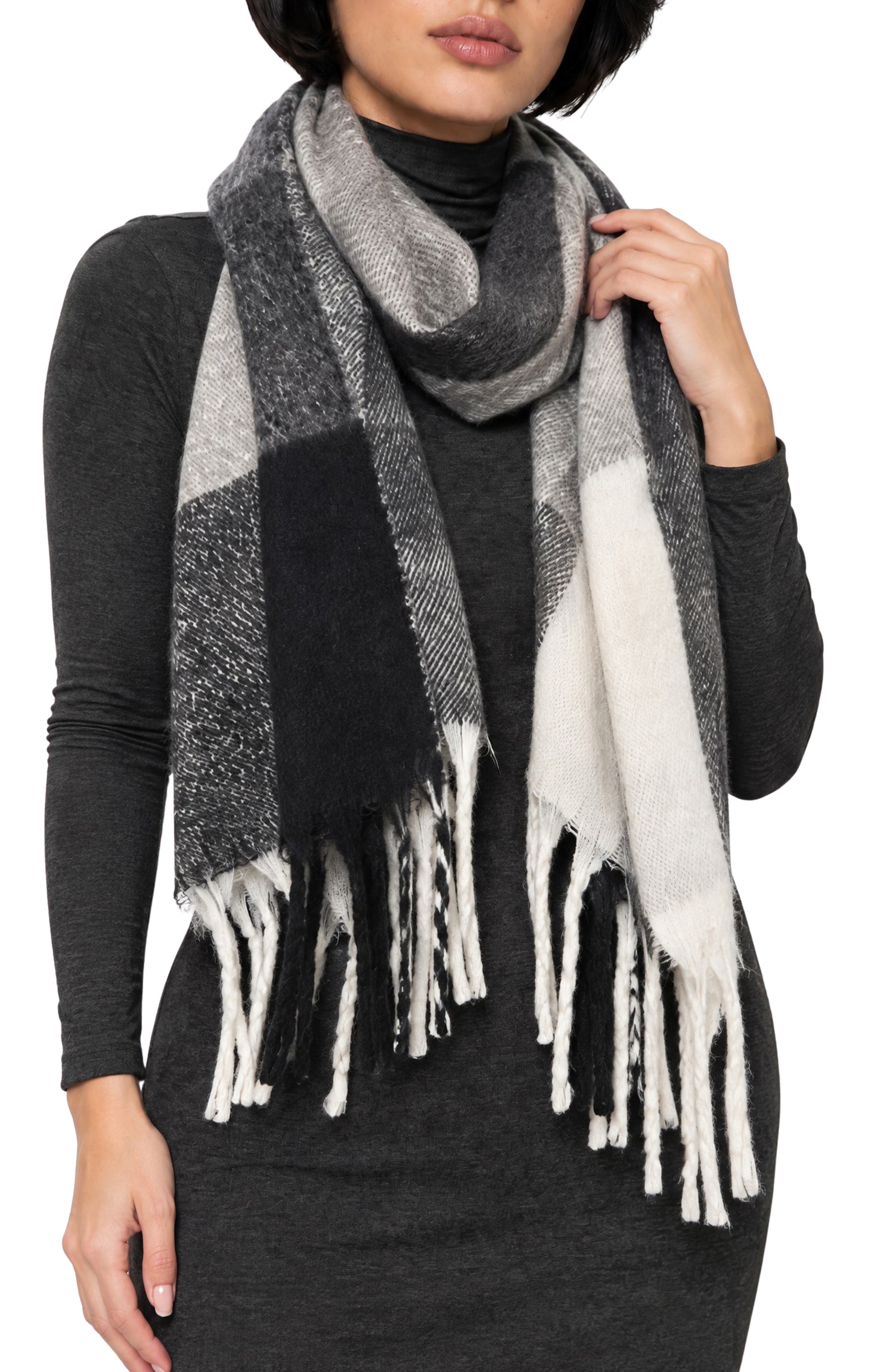 Plaid Fringe Scarf