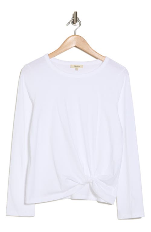 Shop Madewell Front Twist Cotton Top In Eyelet White