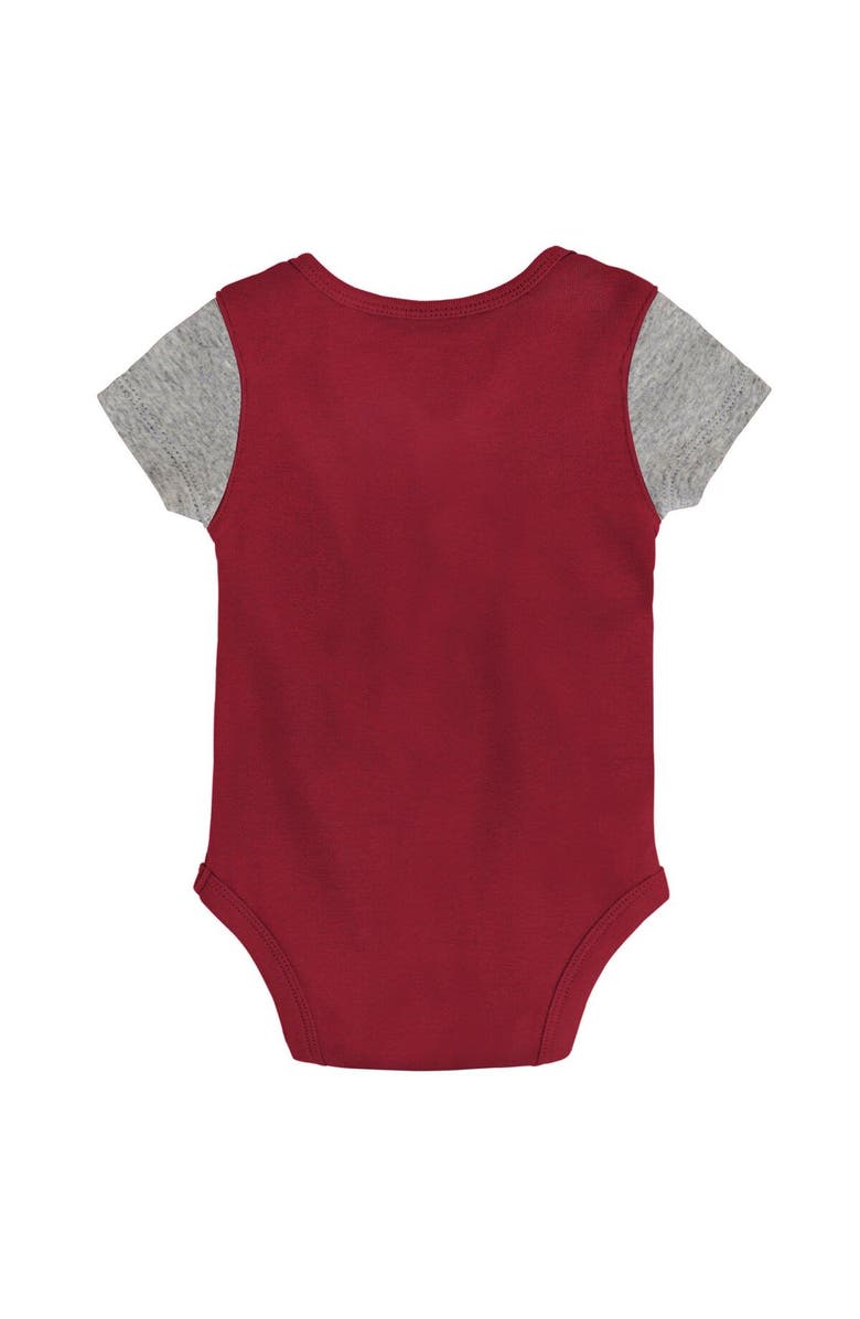 Outerstuff Newborn & Infant Crimson/Heather Gray Oklahoma Sooners Little Champ Bodysuit Bib & Booties Set, Alternate, color,