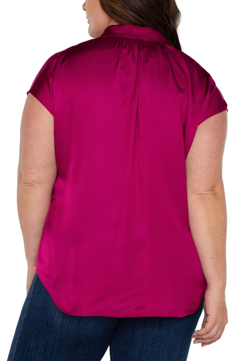 Dolman Sleeve Satin Shirt, Alternate, color, FUCHSIA KISS