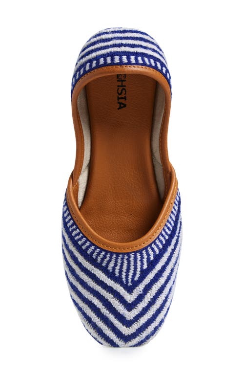 Fuchsia Woven Ballet Flat In Blue