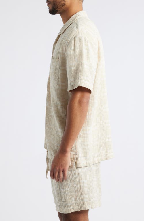 Treasure & Bond Jacquard Cotton Blend Camp Shirt