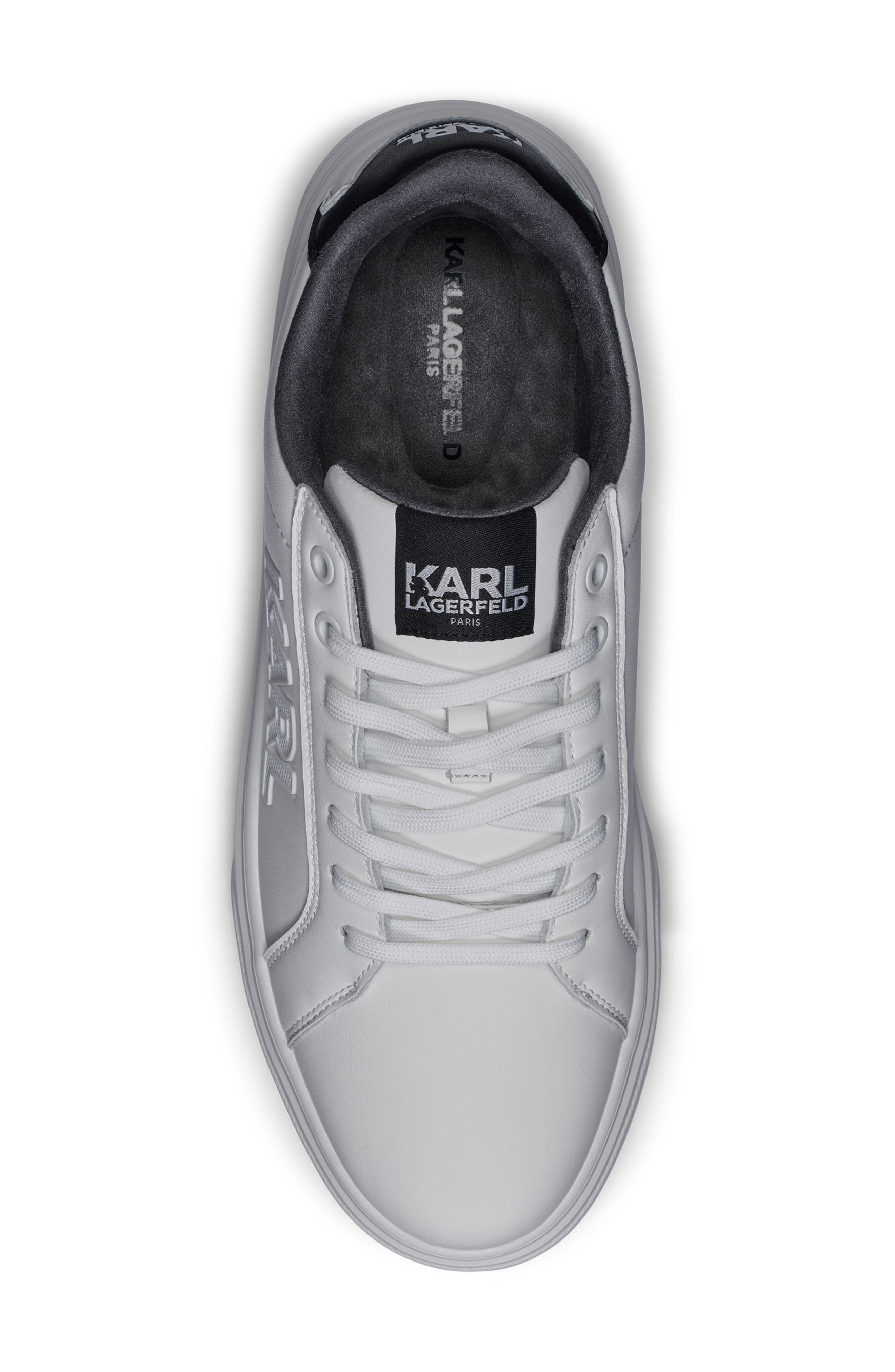 Side Karl Low Top Sneaker, Alternate, color, WHITE