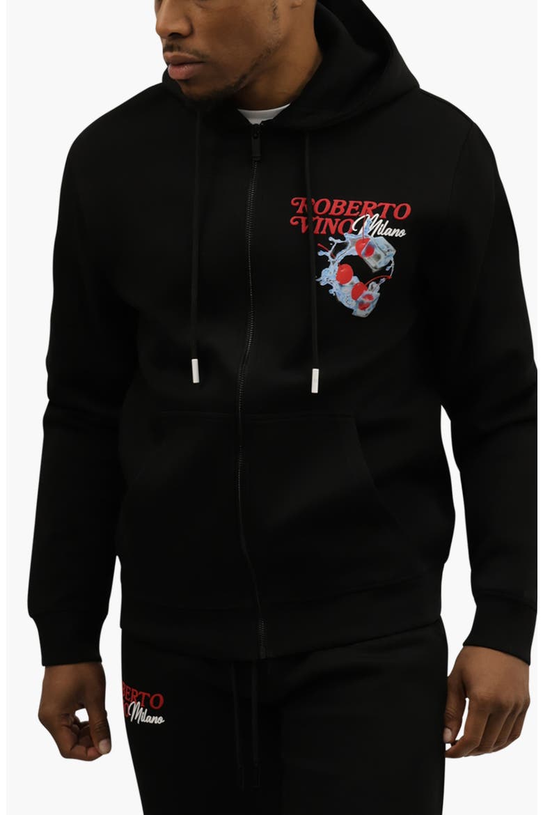 Fresh Cherry Premium Blend Zip Hoodie, Main, color, Black