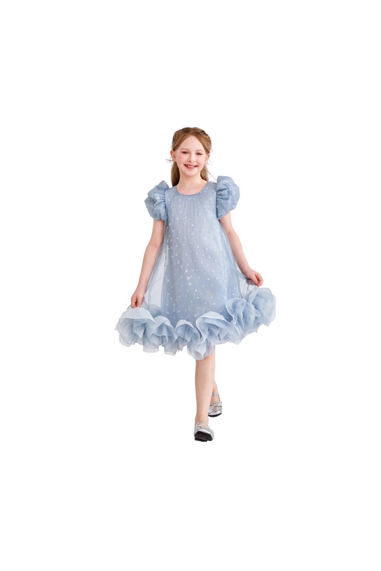 Thalina Ruffle Dress, Alternate, color, Blue