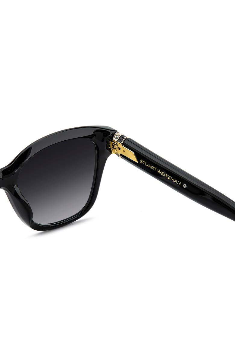 Stuart Weitzman 53mm Gradient Square Sunglasses, Alternate, color, Black/ Dark Grey