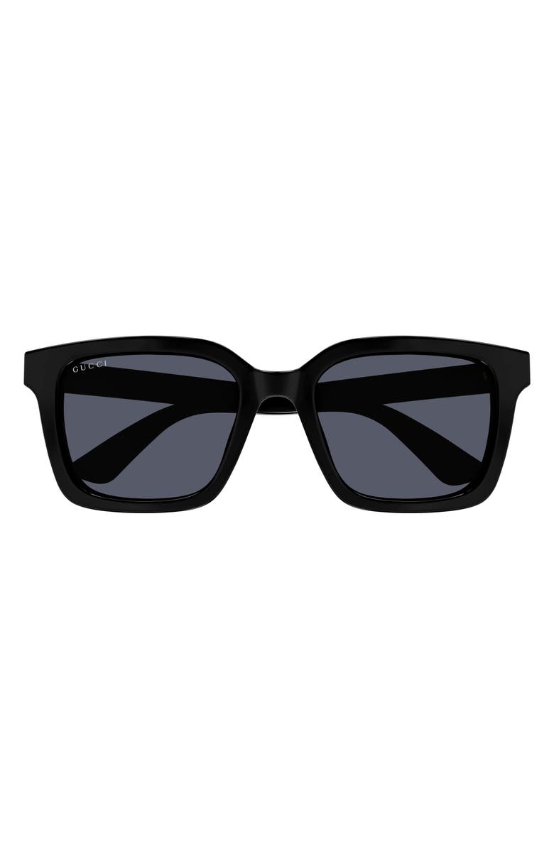 Gucci 54mm Square Sunglasses, Main, color, Black/ Grey