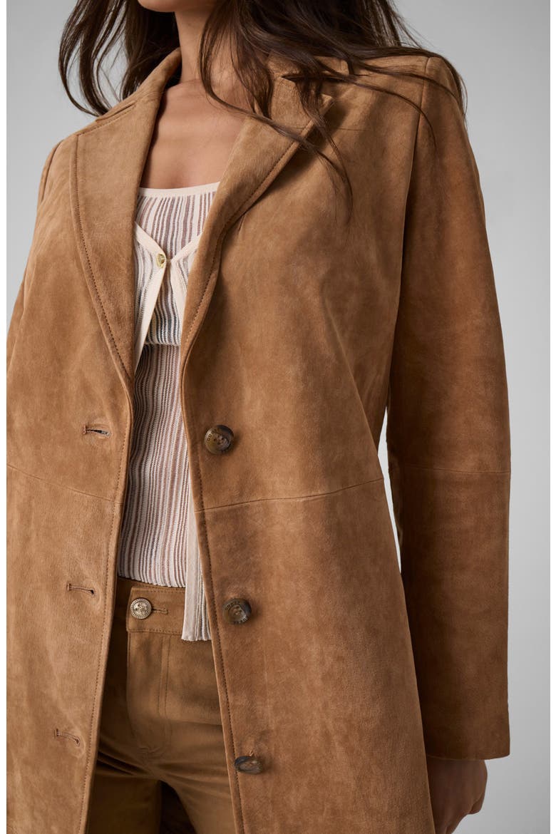 Megghy Leather Coat, Alternate, color, DARK BROWN