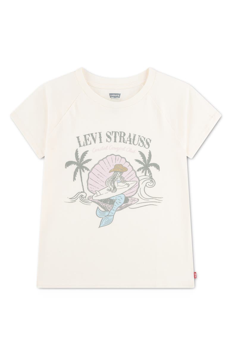 Levi's Kids' Mermaid Cotton Blend Graphic T-Shirt, Main, color, Antique White