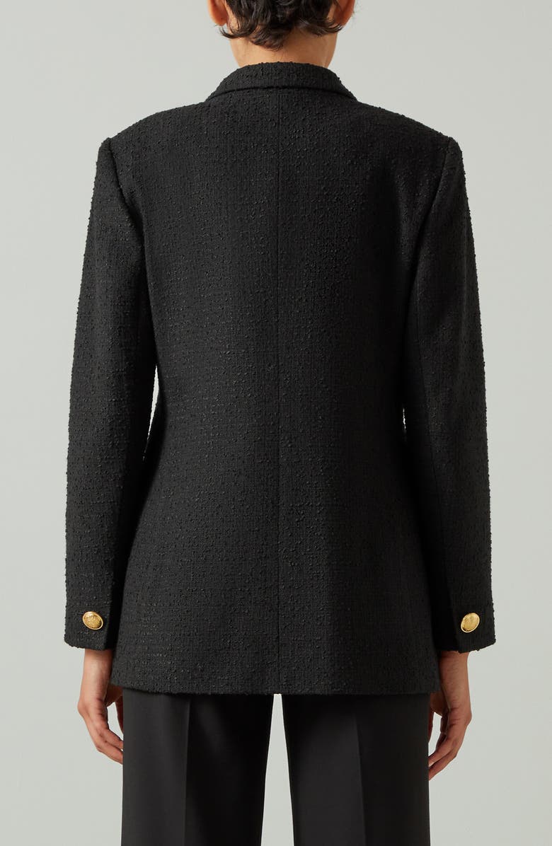 LK Bennett Mariner Tweed Longline Jacket, Alternate, color, Black