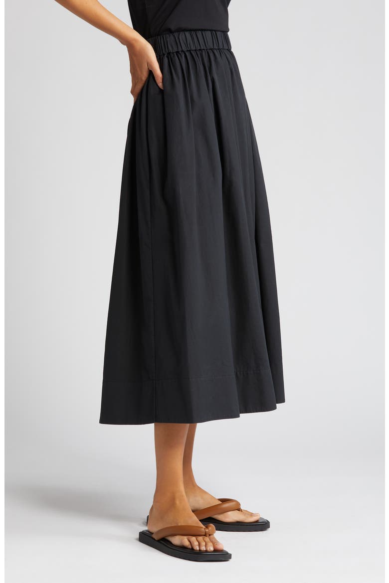 Cotton Poplin Skirt, Alternate, color, BLACK