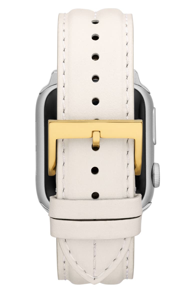 The Kira Leather 20mm Apple Watch® Watchband, Alternate, color, IVORY